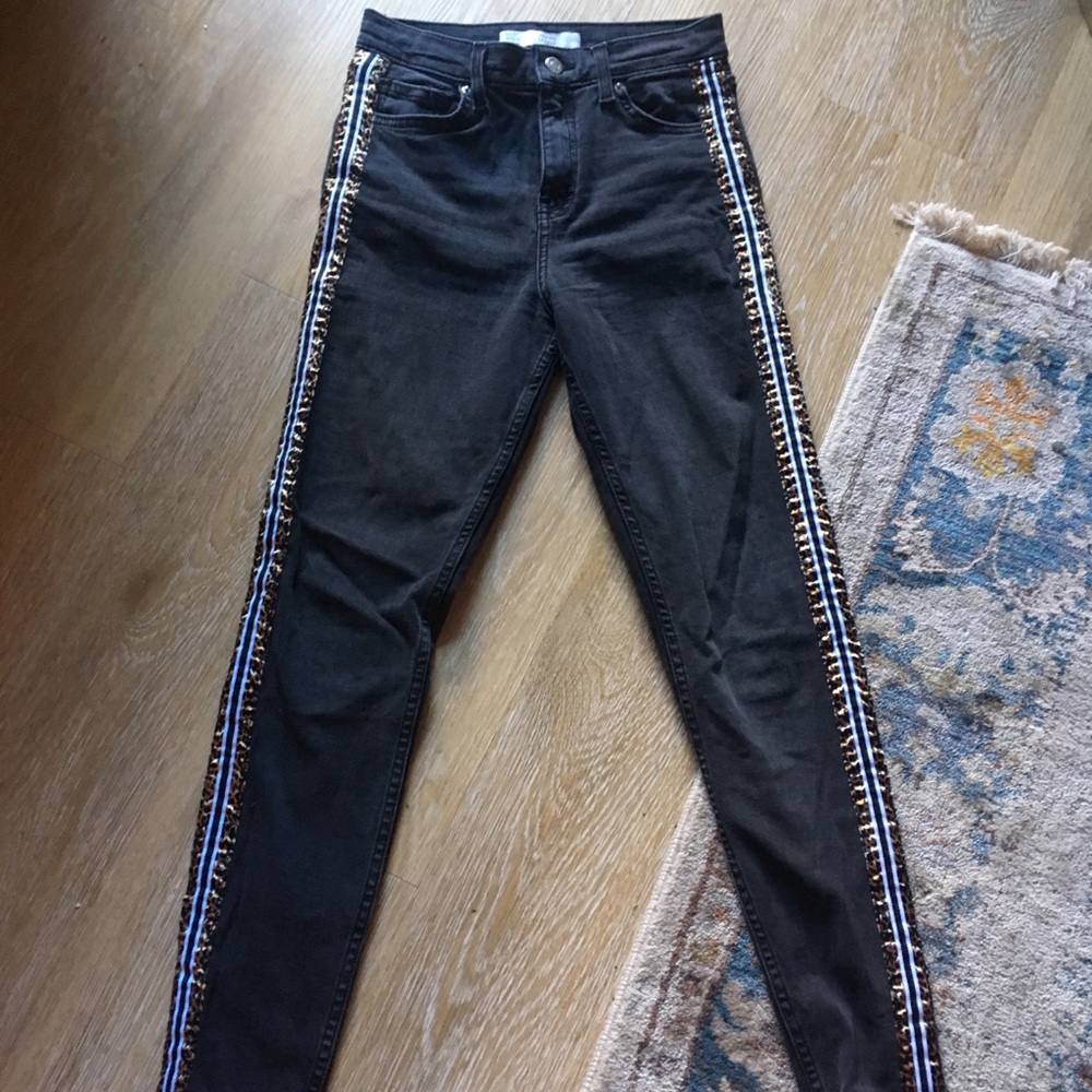 Black W/ Cheetah Jamie Jeans